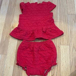 Janie and Jack valentines outfit shirt and bloomers 6-12 months
